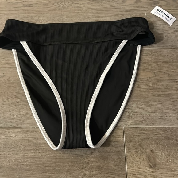 NWT! Black High-Waisted Ribbed French-Cut Bikini Swim Bottoms - Multiple Sizes 💎 - Picture 9 of 9